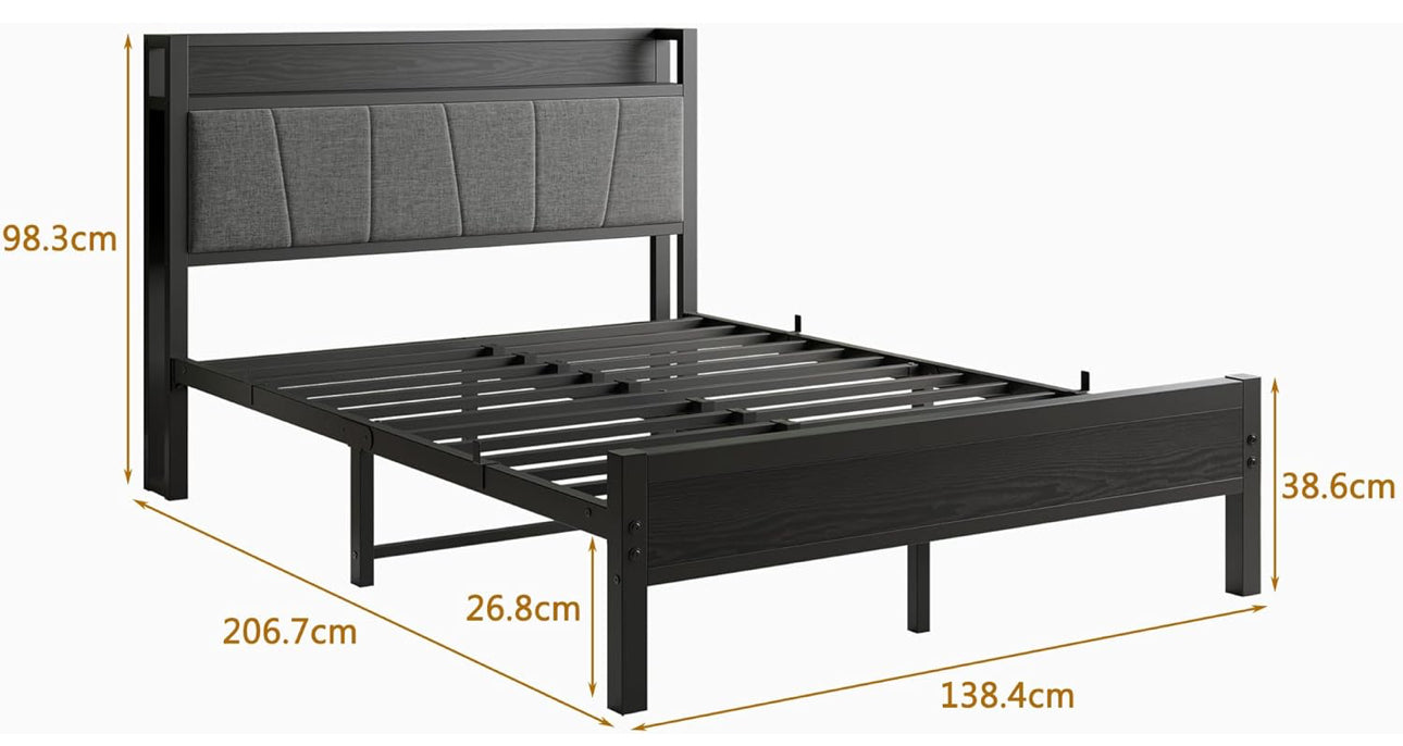 Double Bed Frames with Wooden Storage