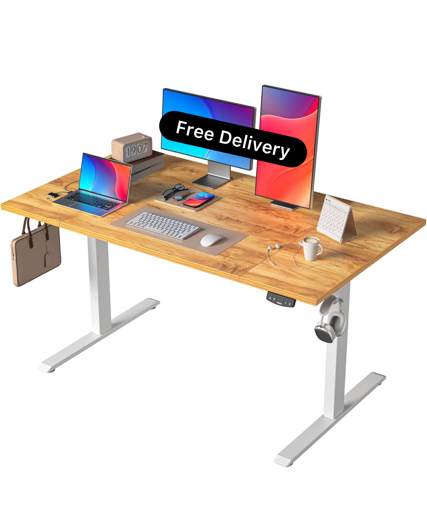 Height-Adjustable Electric Desk, 140x80 cm Sit-Stand
