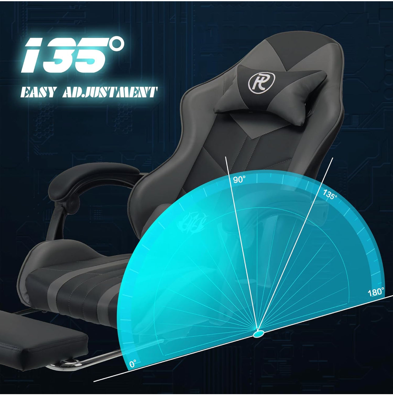 Office chairs reclining seat with footrest adjustable headrest and lumbar cushion high back support padded armrests
