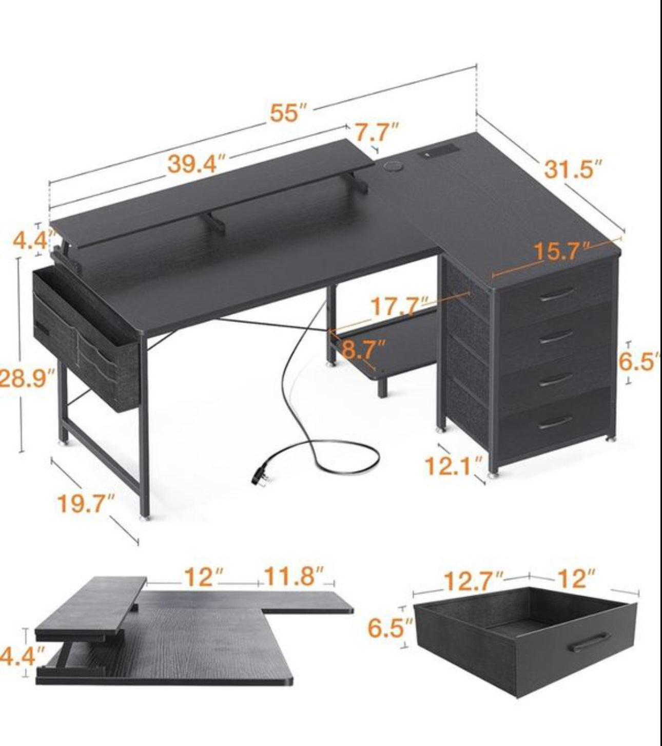 Corner Desk Black