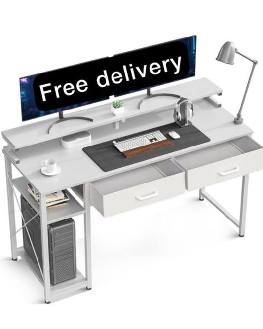 Computer Desk with Drawers 120 x 48 cm