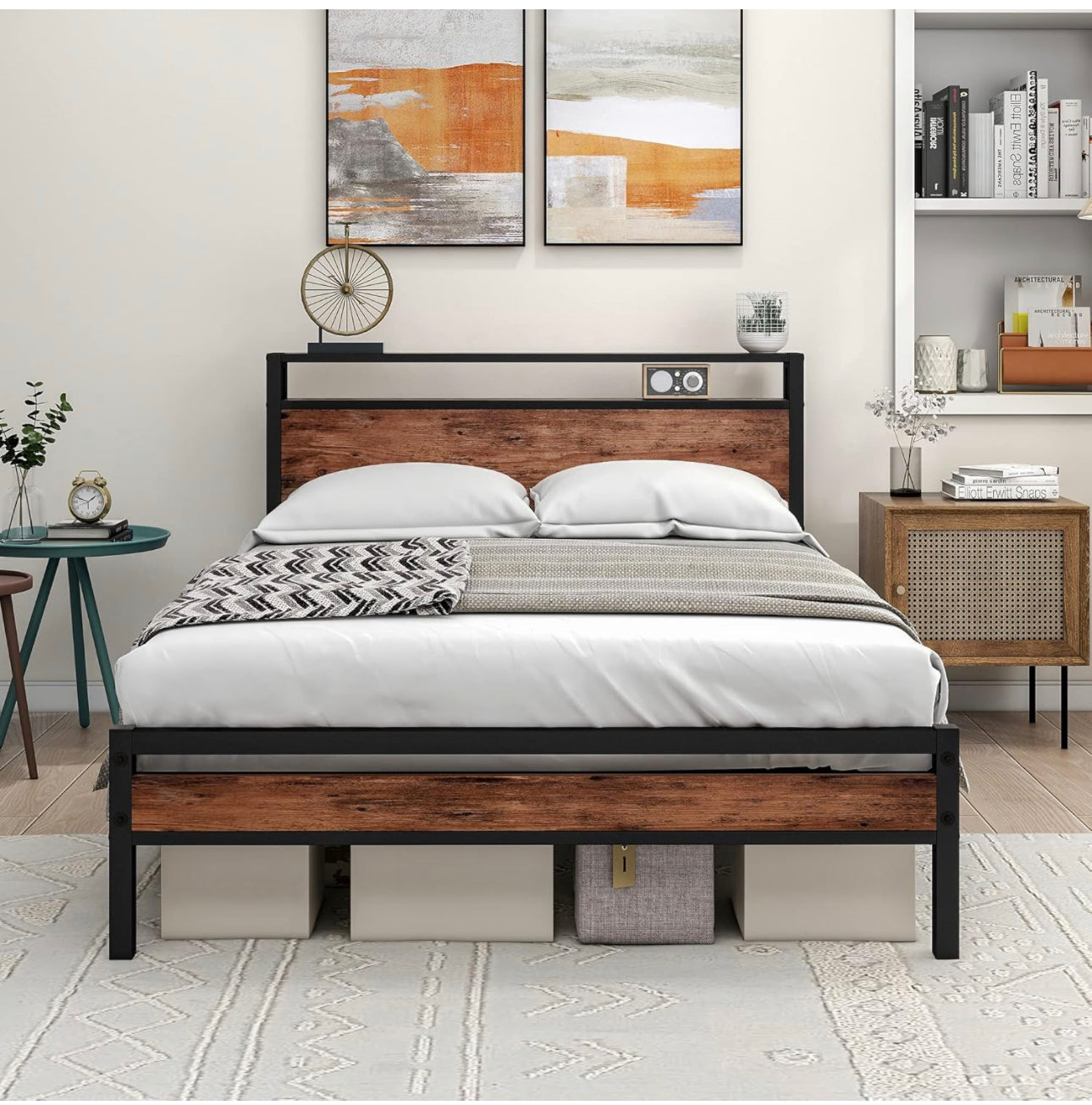 Double Bed Frame with Storage