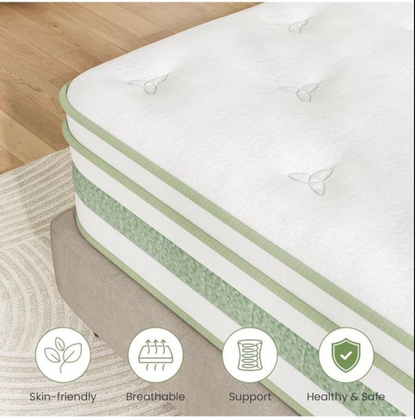 Single Mattress 3FT, 10 Inch Gel Memory Foam Pocket Sprung Hybrid Mattress, 7-Zone Orthopedic