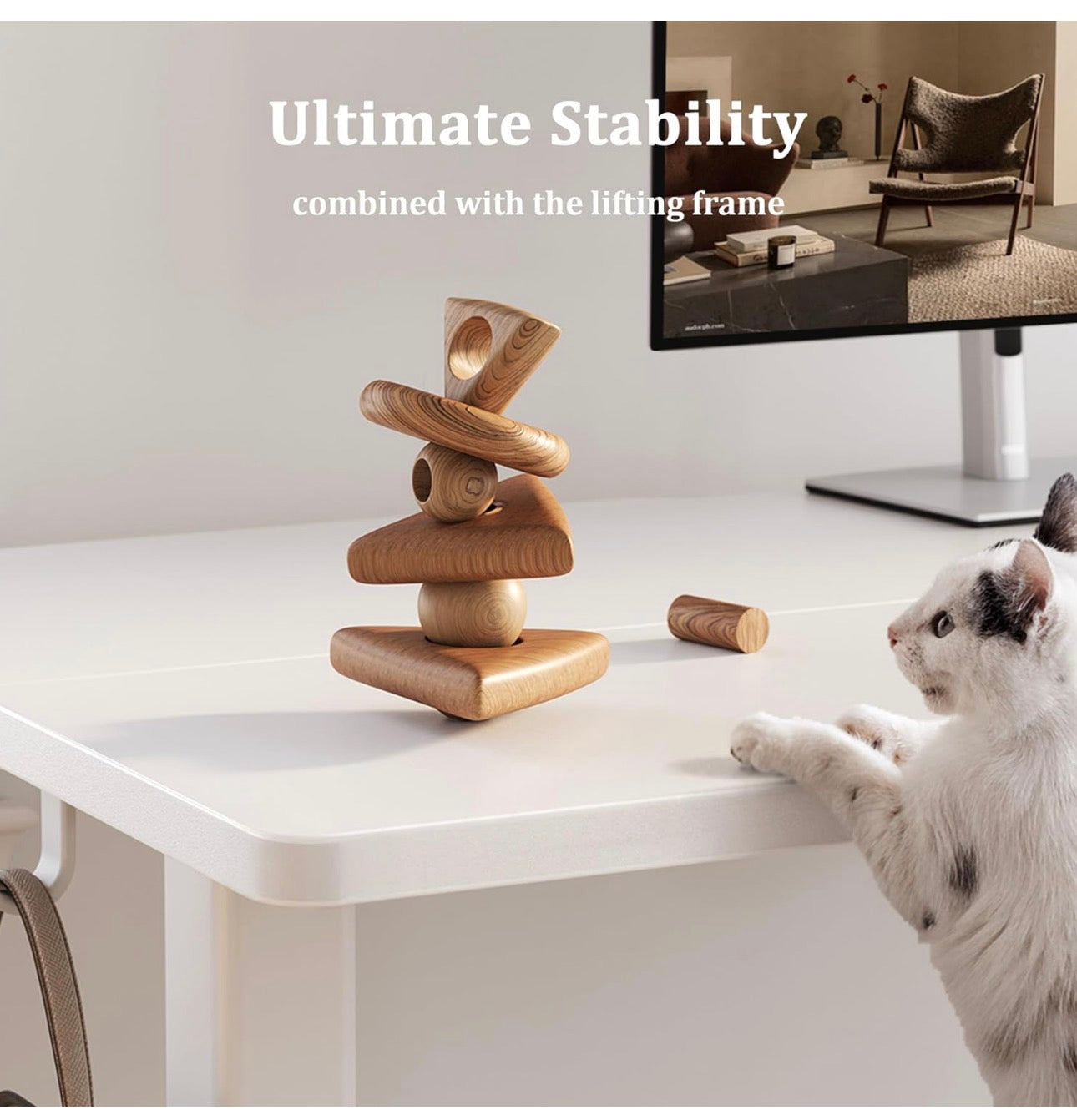 Electric Standing Desk 120 x 60cm, Height Adjustable Sit Stand Desk with 3 Memory Presets, Home Office Desk with Anti-Collision System, Quiet Motor, 2 Hooks, White