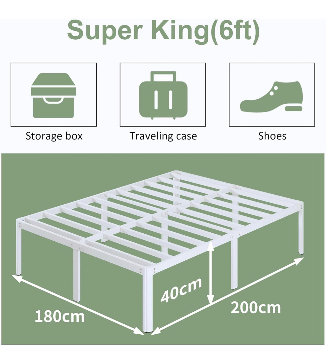 41 cm High Super King Bed Frame, 180 x 200 cm