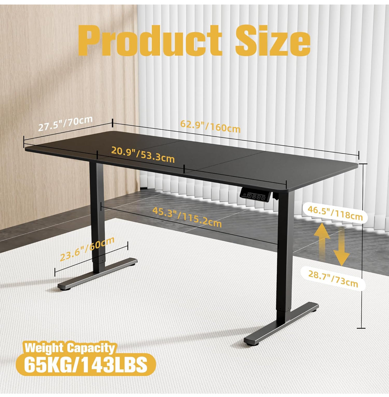 Electric Standing Desk 160x70cm