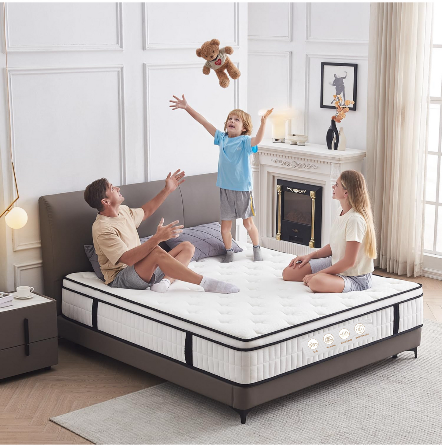 4FT Small Double Mattress, 10.2 INCH Medium Firm Memory Foam Pocket Sprung Hybrid Mattress Orthopedic