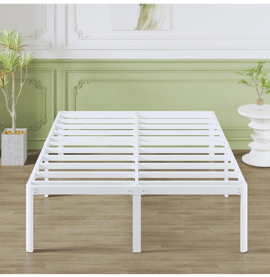 High White Double Bed Frame 4ft 6 with Rounded Corners