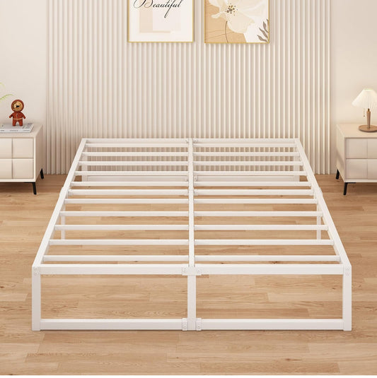 Small Double Bed Frame 120x190 cm Metal Platform Bed