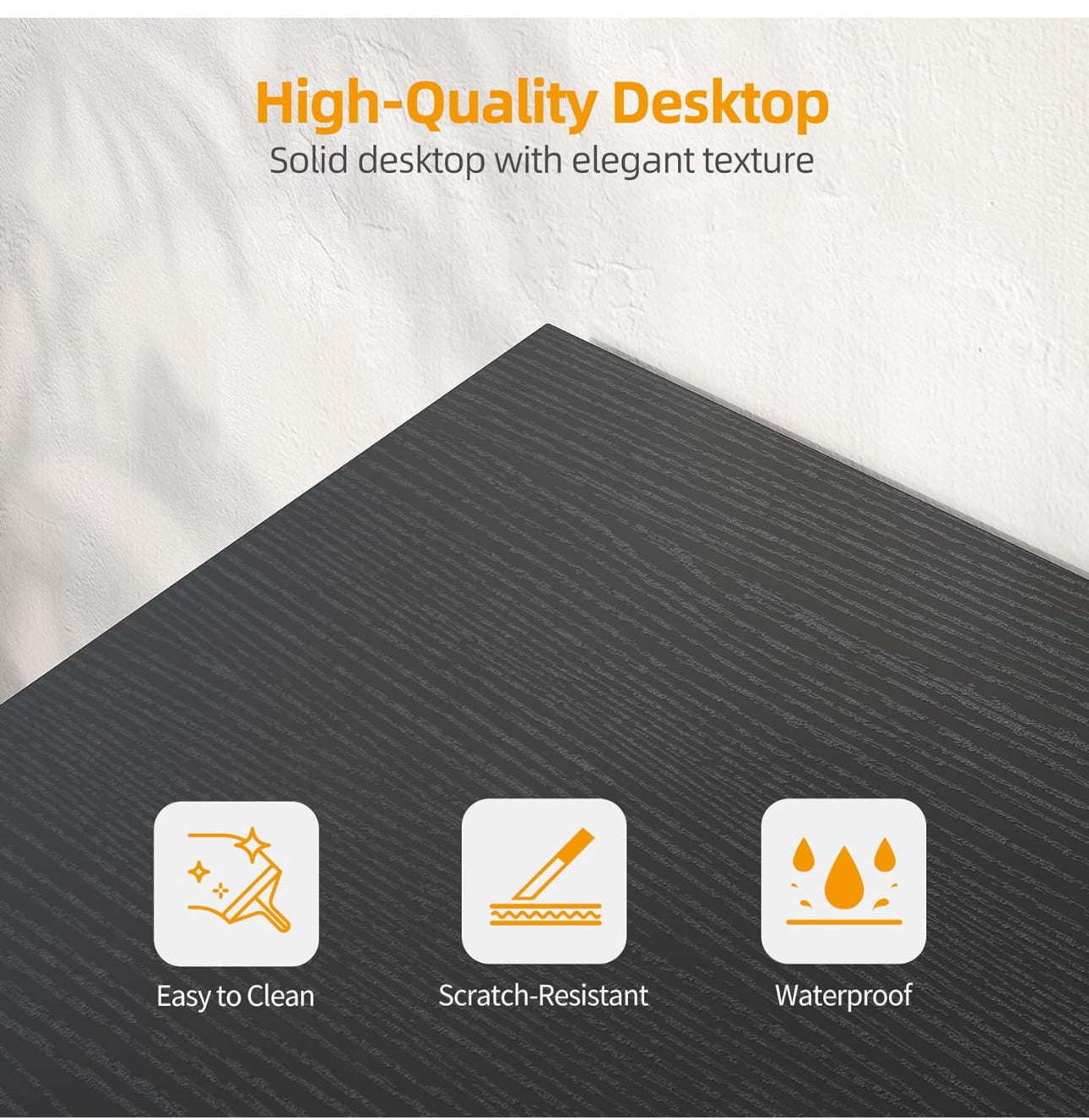 L Shaped Desk with Power Outlets 100x70 cm