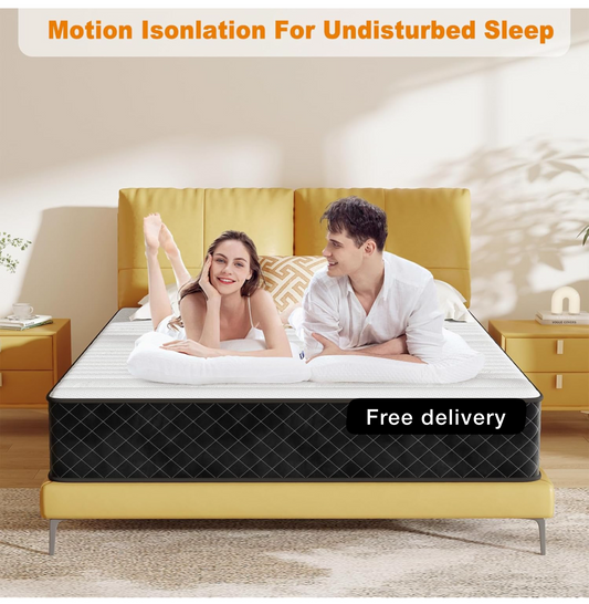 Double Mattress, 10 Inch Hybrid Mattress with OEKO-TEX Certified, Medium Firm Mattresses in a Box, Spring & Memory Foam