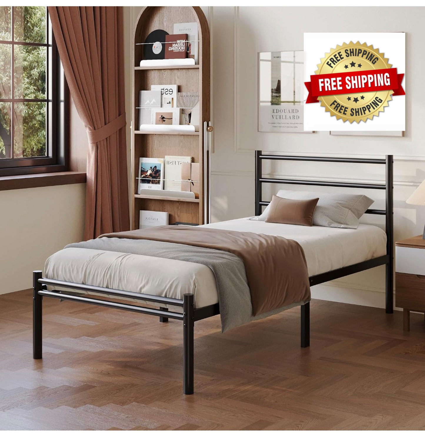 Single Bed Frame with Headboard and Footboard
3ft Metal Platform Bed Frame, 36 cm High, Modern Style, Under Bed Storage, Noise Free, Easy Assembly, Black