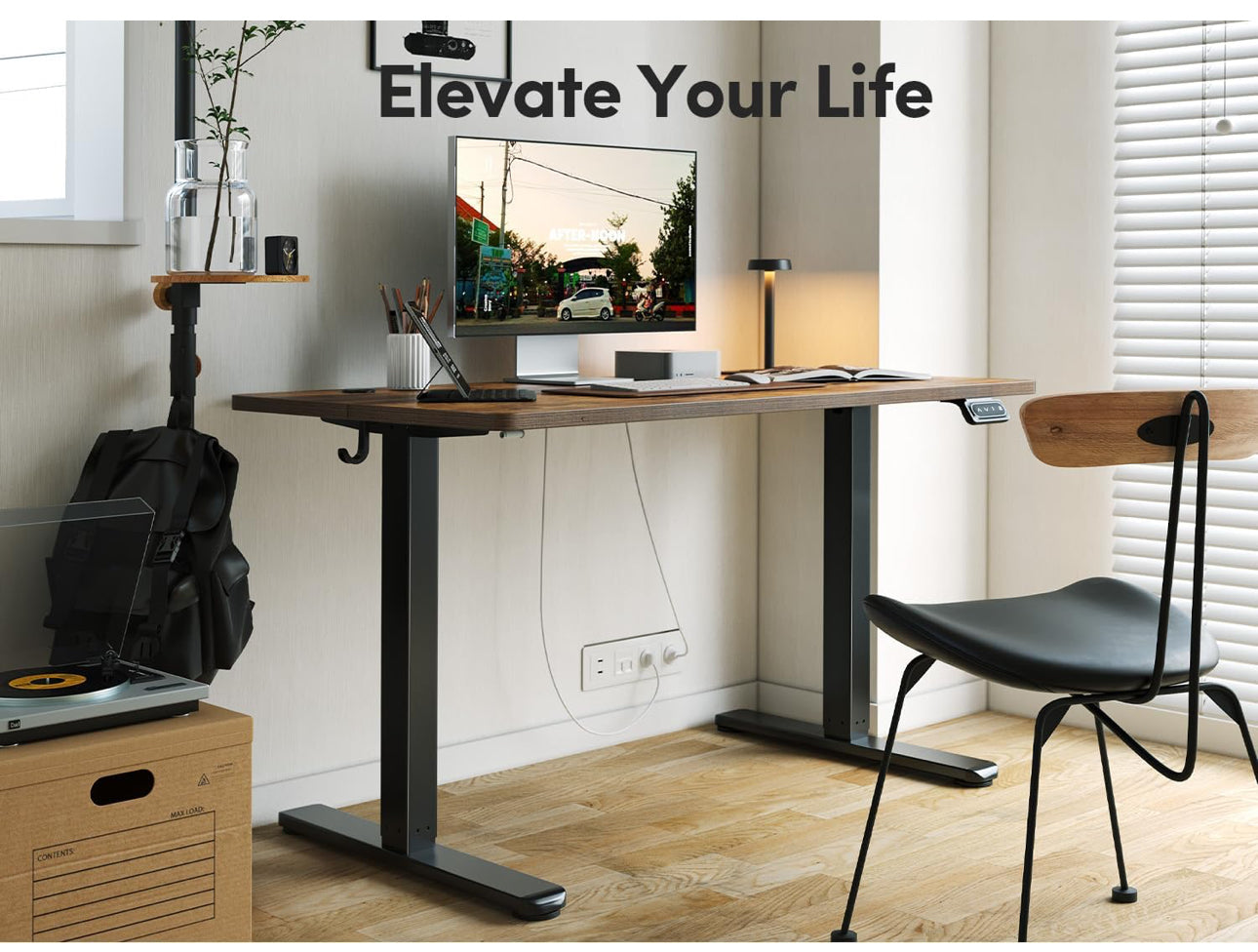 Electric Height Adjustable Standing Desk, 60x100cm