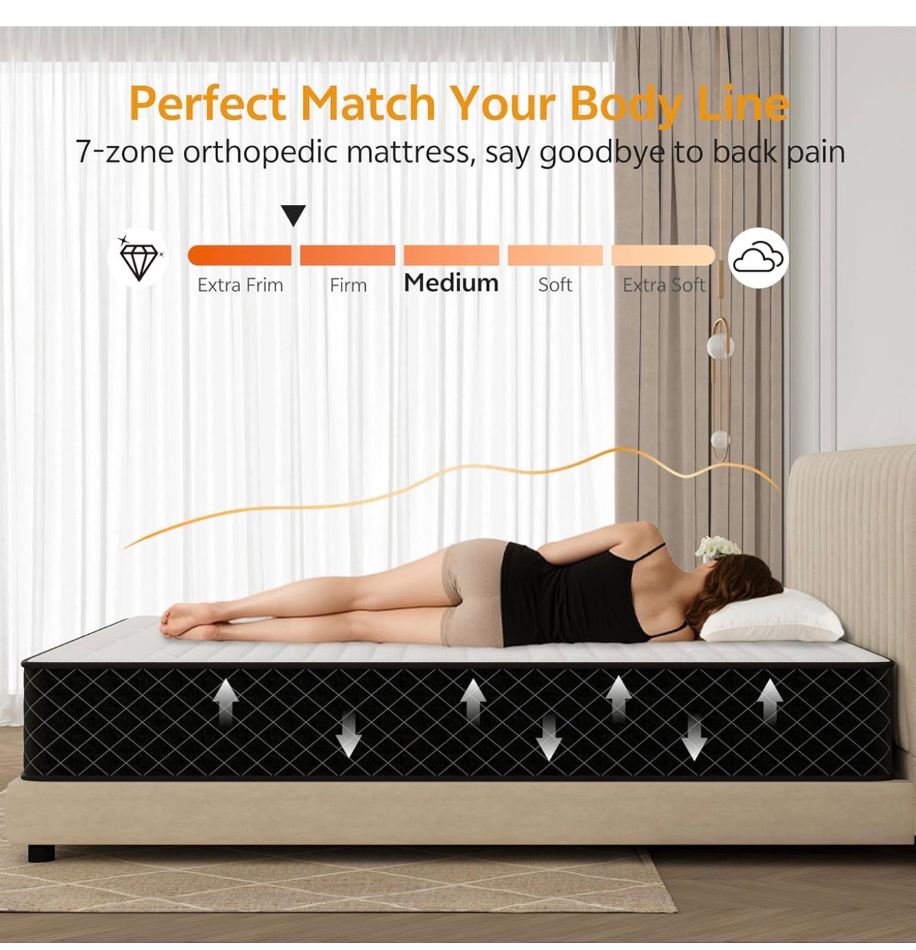 4FT6 Double Mattresses – 25cm Extra Firm Support, Pressure Relief, Breathable Cover, Motion Isolation & Edge Support, OEKO-TEX® Certified, 135x190cm– Pocket Spring