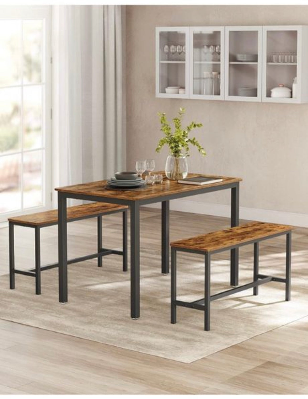 Dining Table with 2 Benches