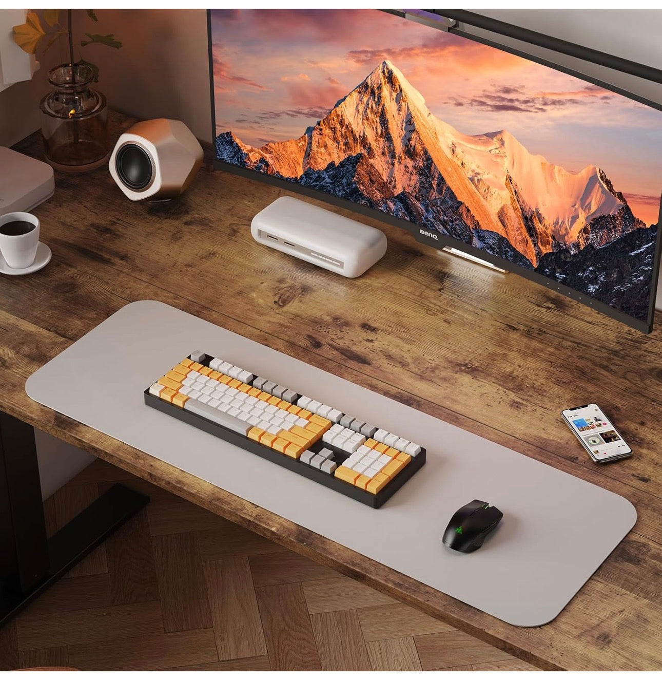 120 x 60 cm Standing Desk, Electric Height Adjustable Desk with 2 Hooks