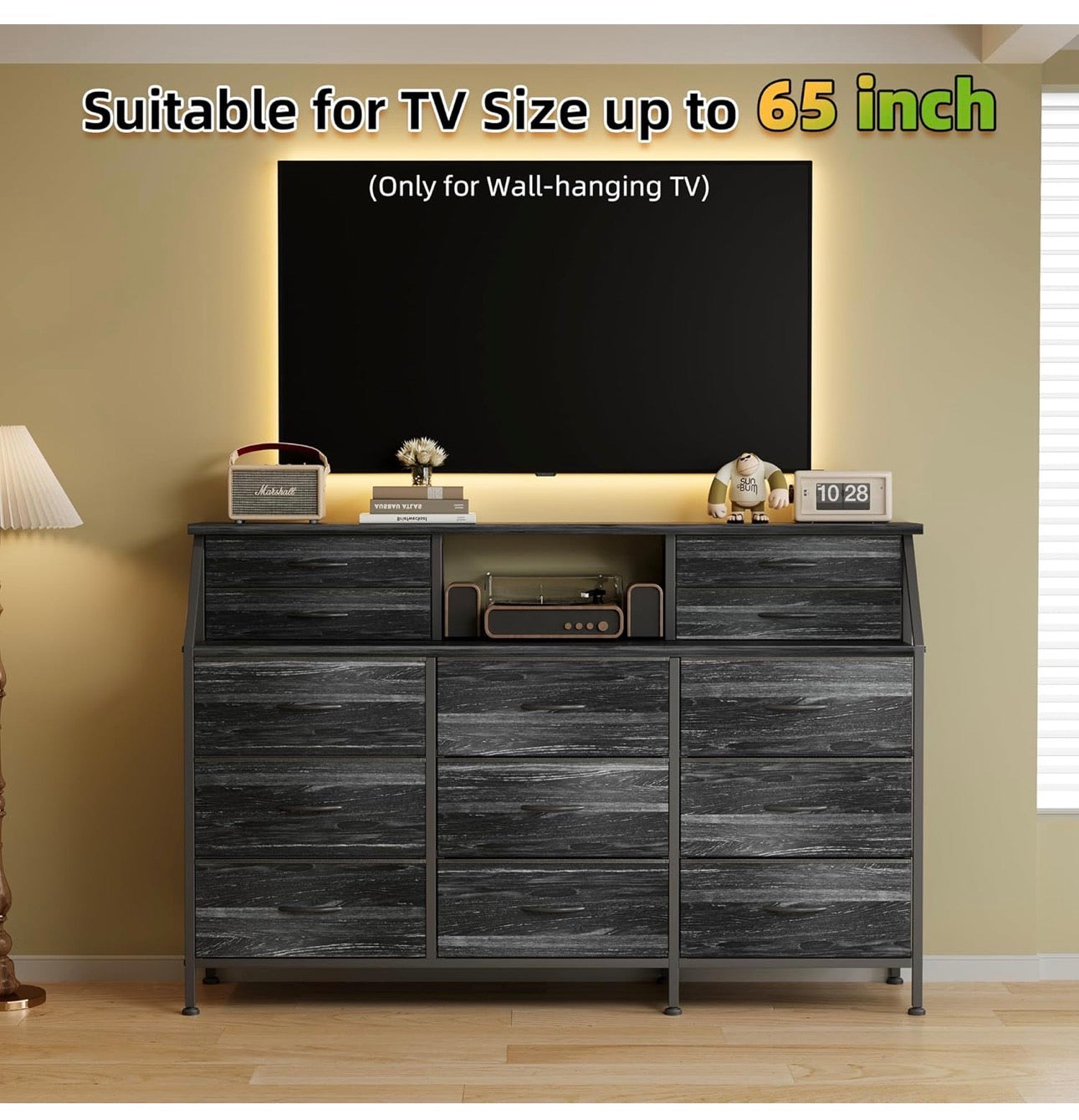 Dresser for Bedroom with 13 Drawers, 55 inch Wide Chest of Drawers