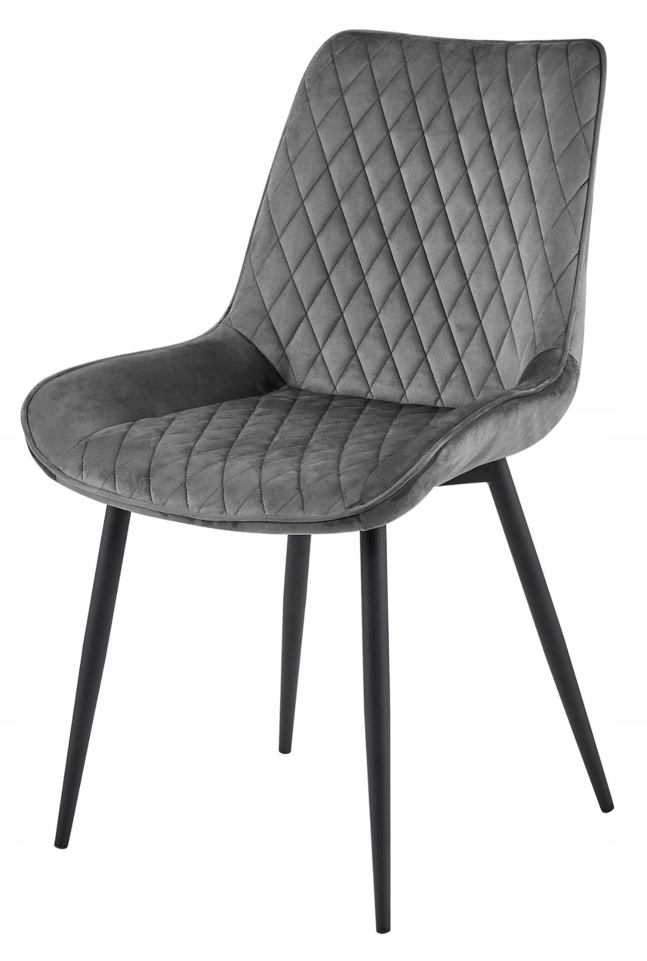 4 x chair dark grey velvet  legs black Vero A
