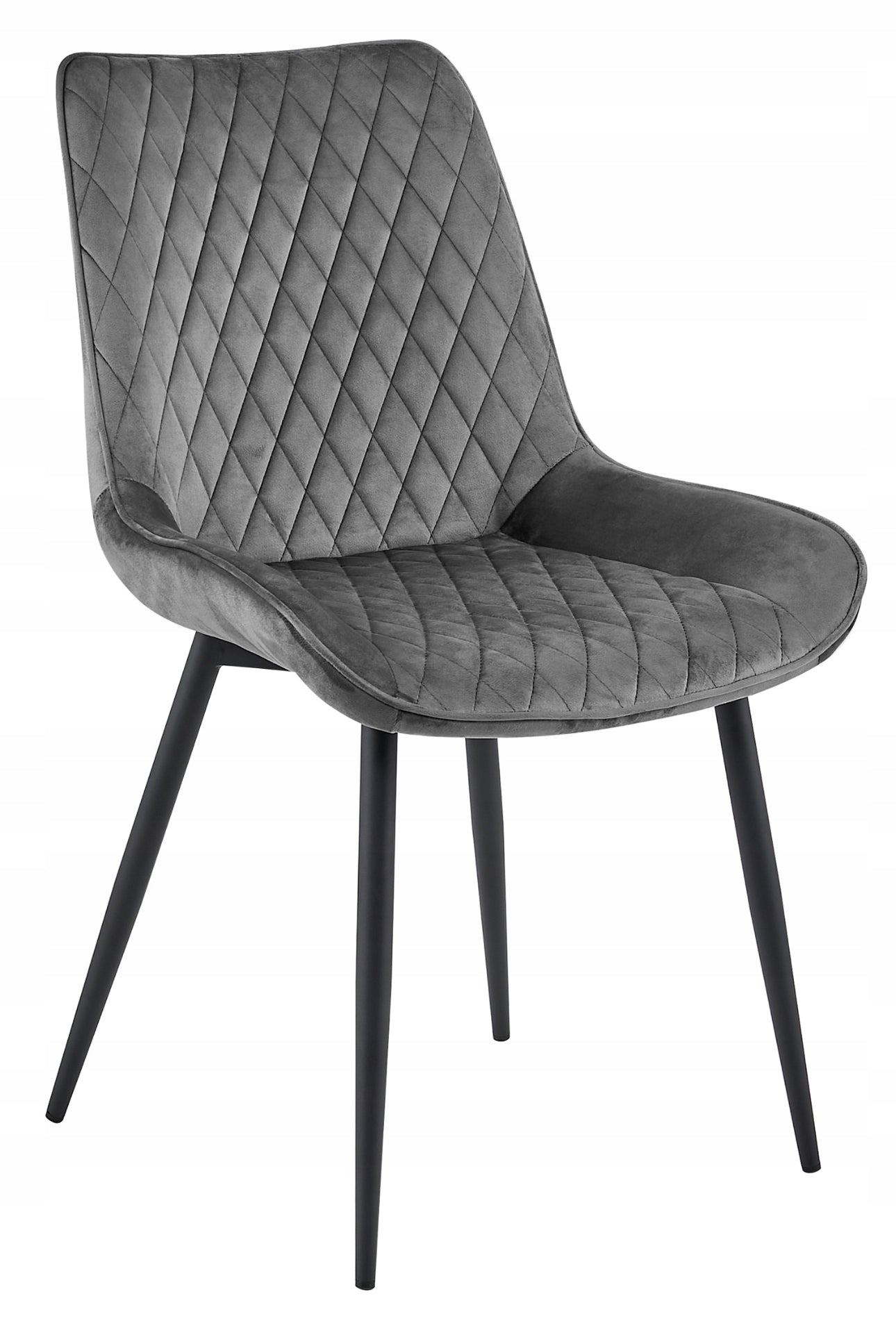 4 x chair dark grey velvet  legs black Vero A