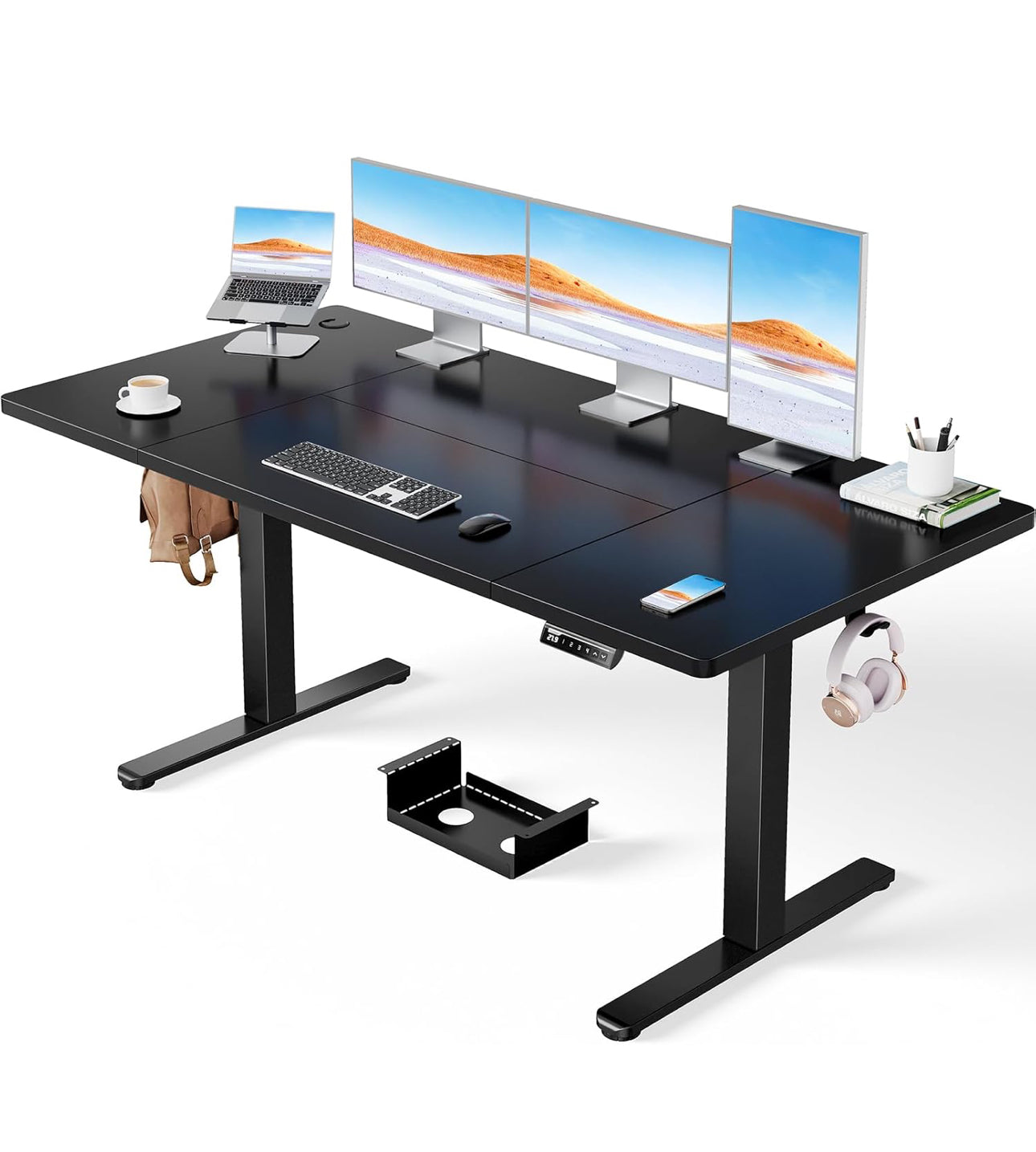 Electric Standing Desk with Advanced Brushless Motor, 160 x 80 cm Height Adjustable Desk