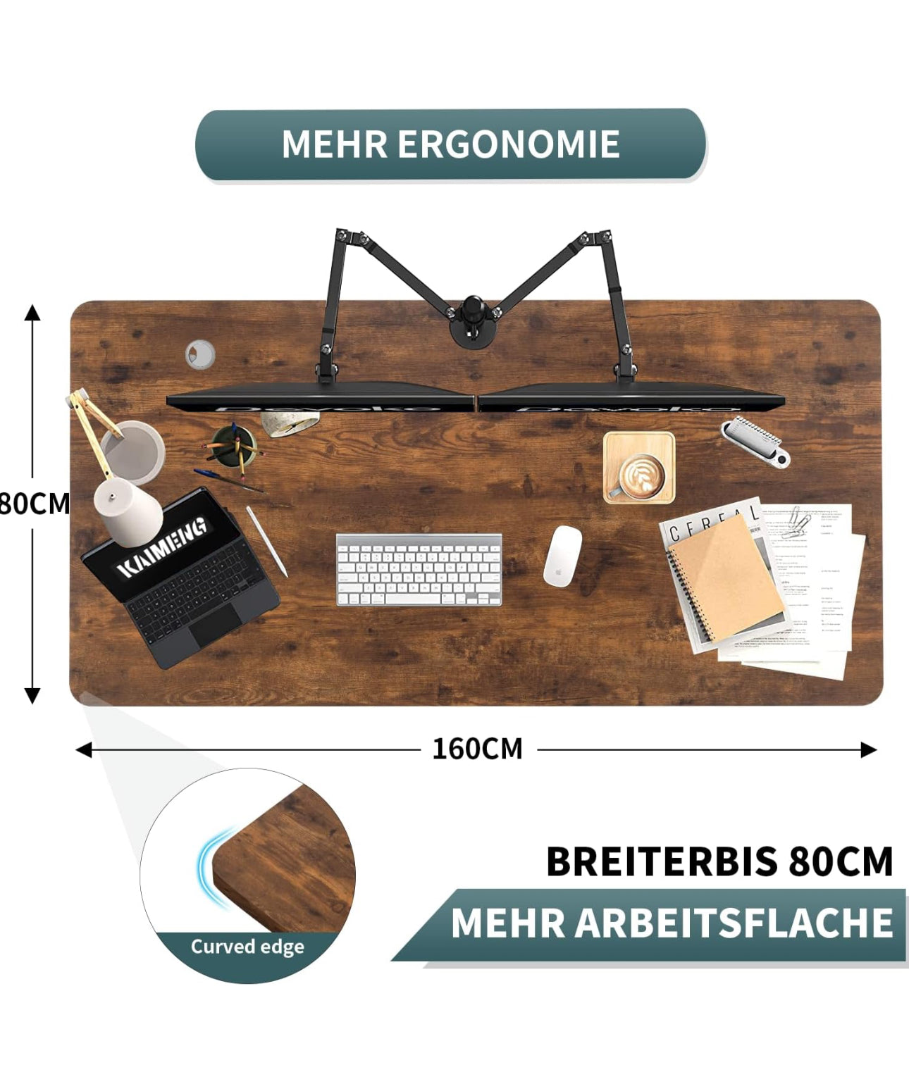 Electric Standing Desk 160 x 80 cm