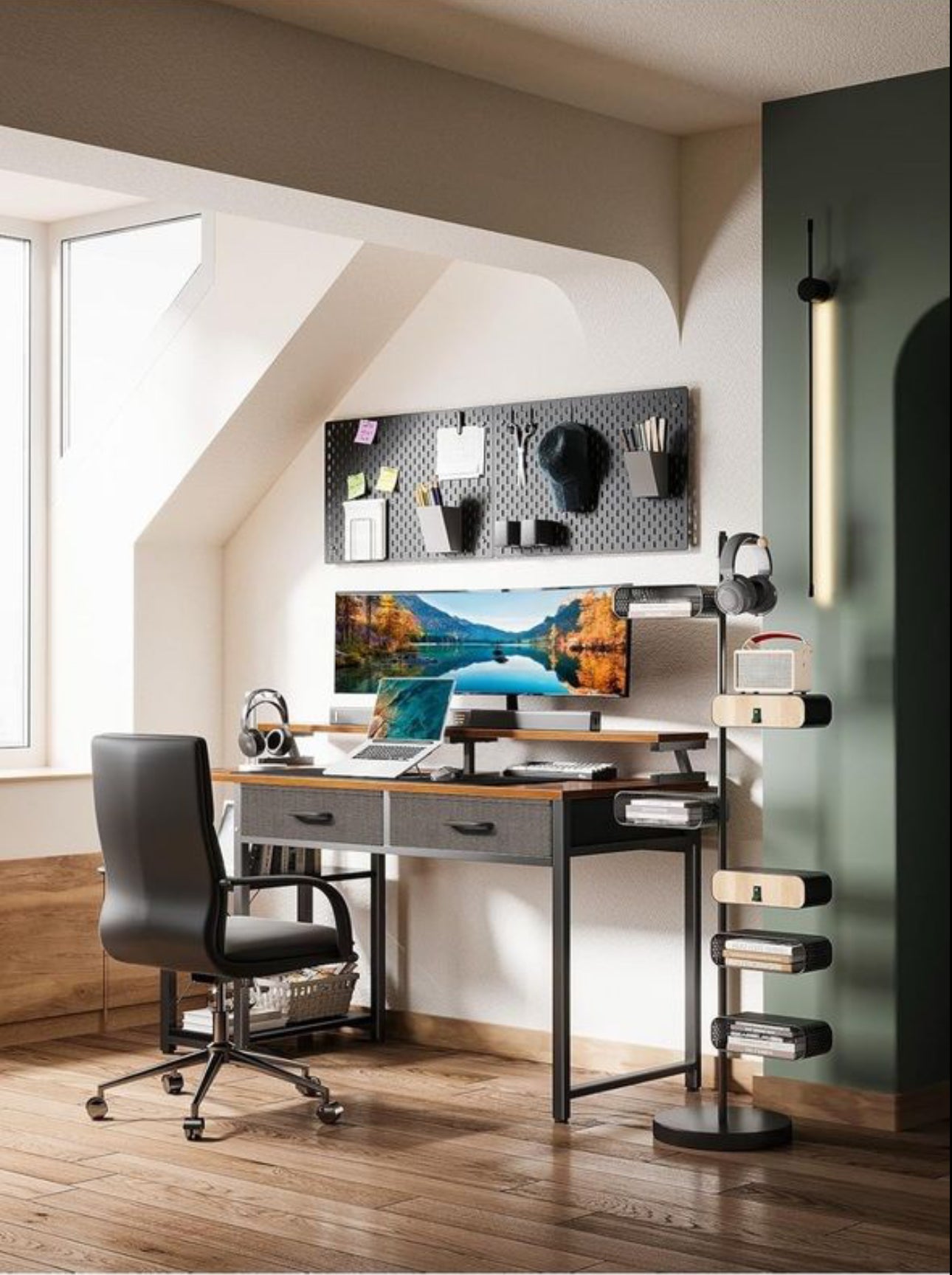 Computer Desk with Drawers 120 x 48 cm