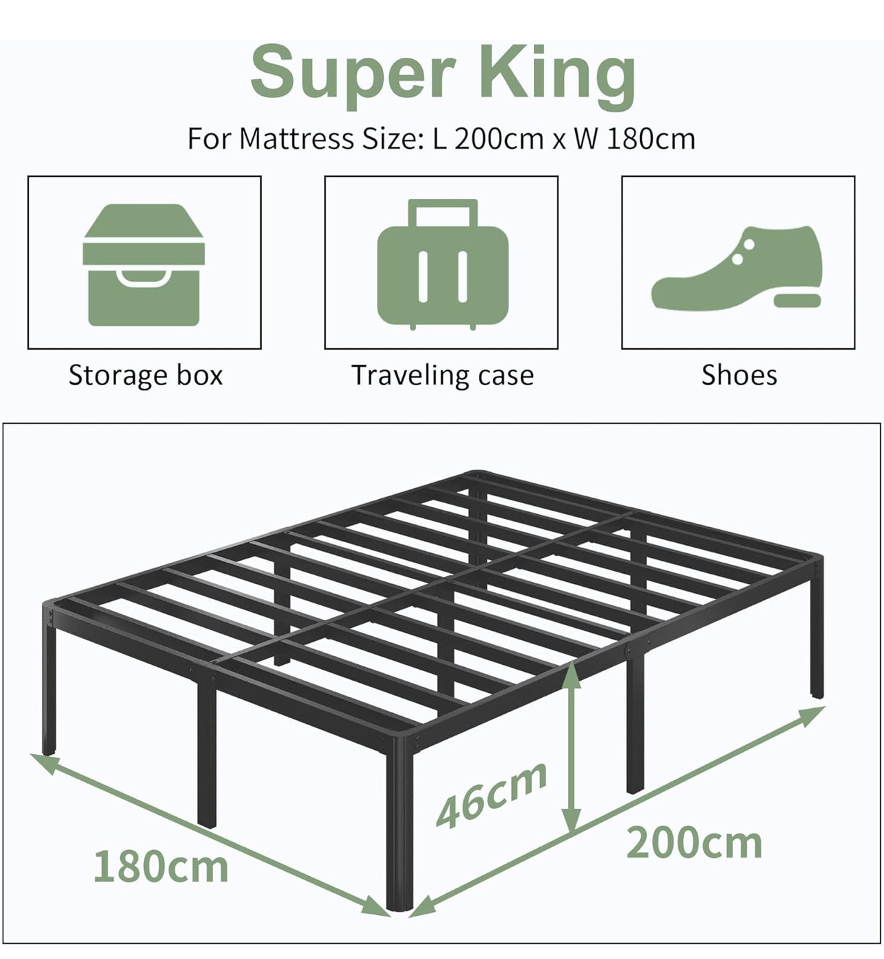 High Super King Bed Frame 6ft