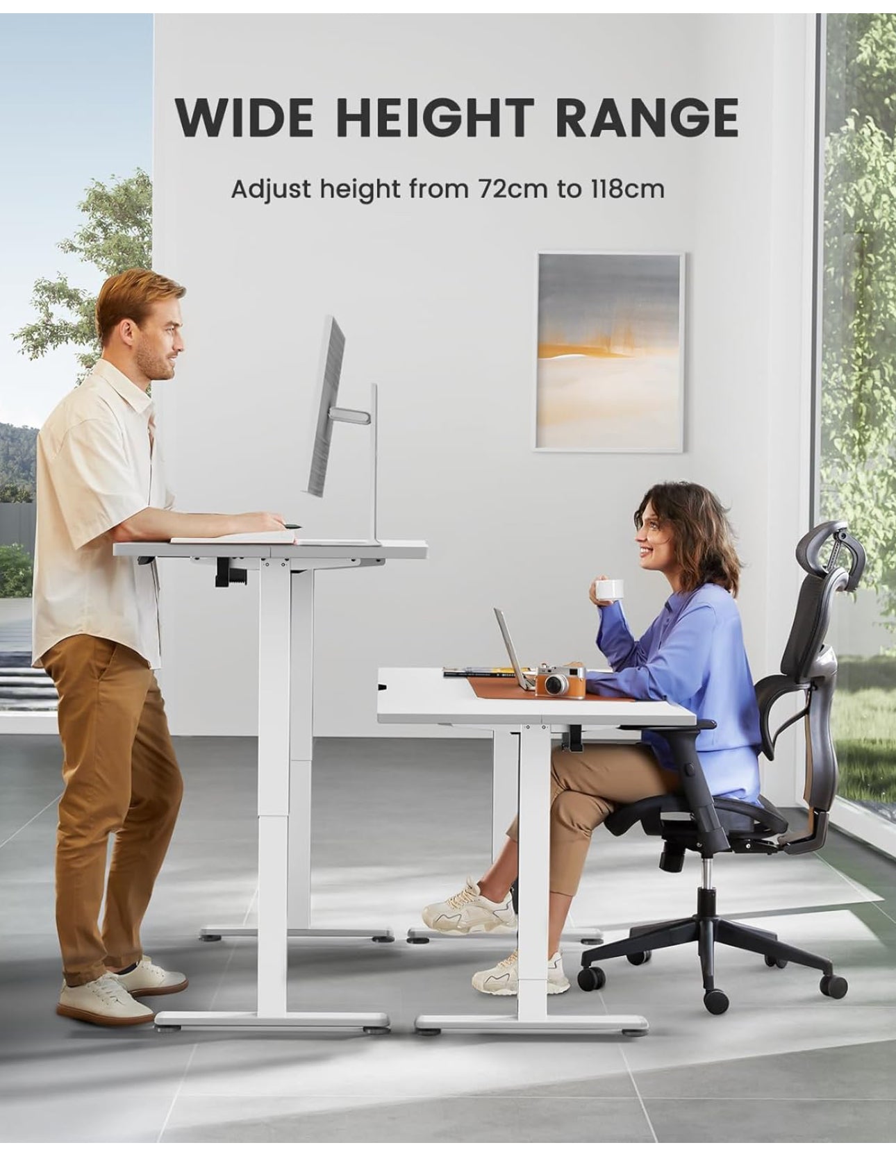 Electric Standing Desk Height Adjustable 120 x 60cm