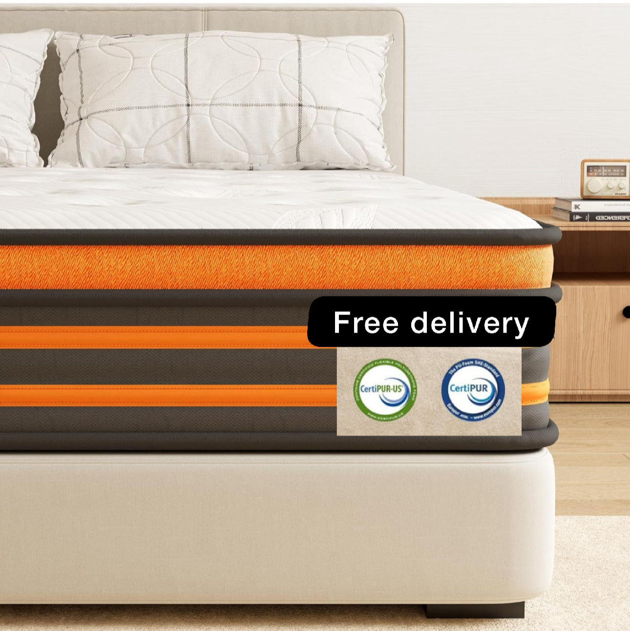 4FT Small Double Mattresses,10 Inch Gel Memory Foam Pocket Sprung Mattress with Breathable Soft Fabric,9 Zone Orthopedic Small Double Mattress,Back Pain Relief
