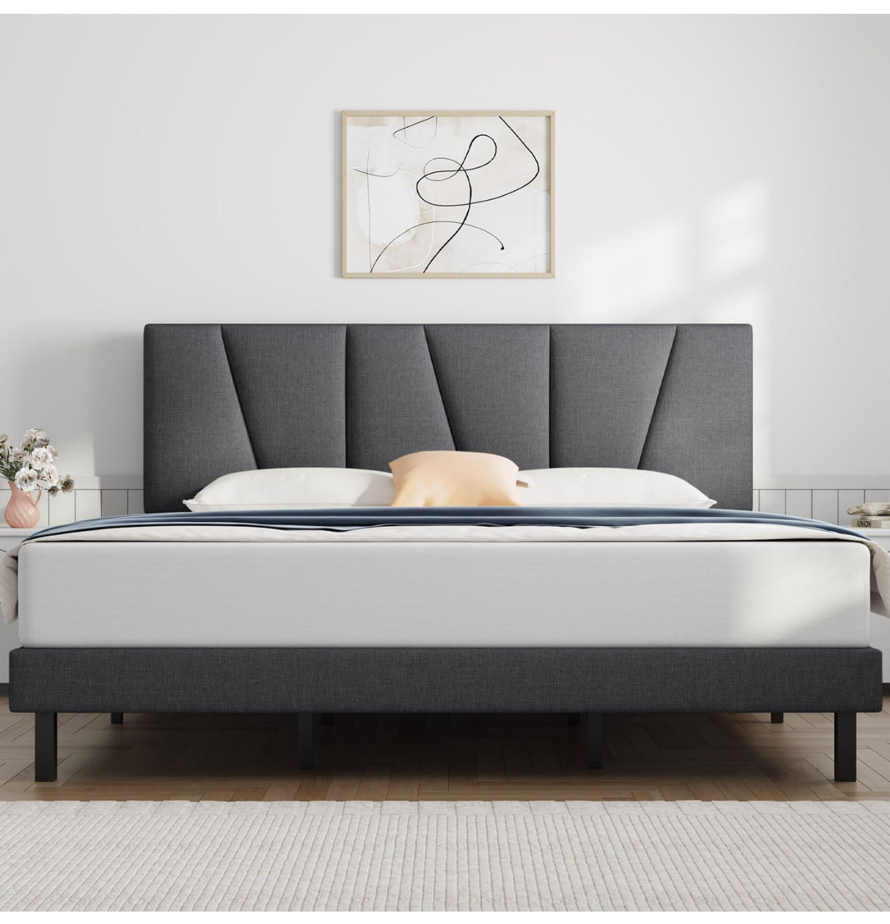 King Size Bed Frame Upholstered