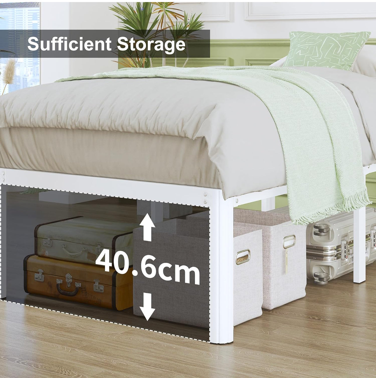 Super King Bed Frame 46 cm High with Rounded Corners