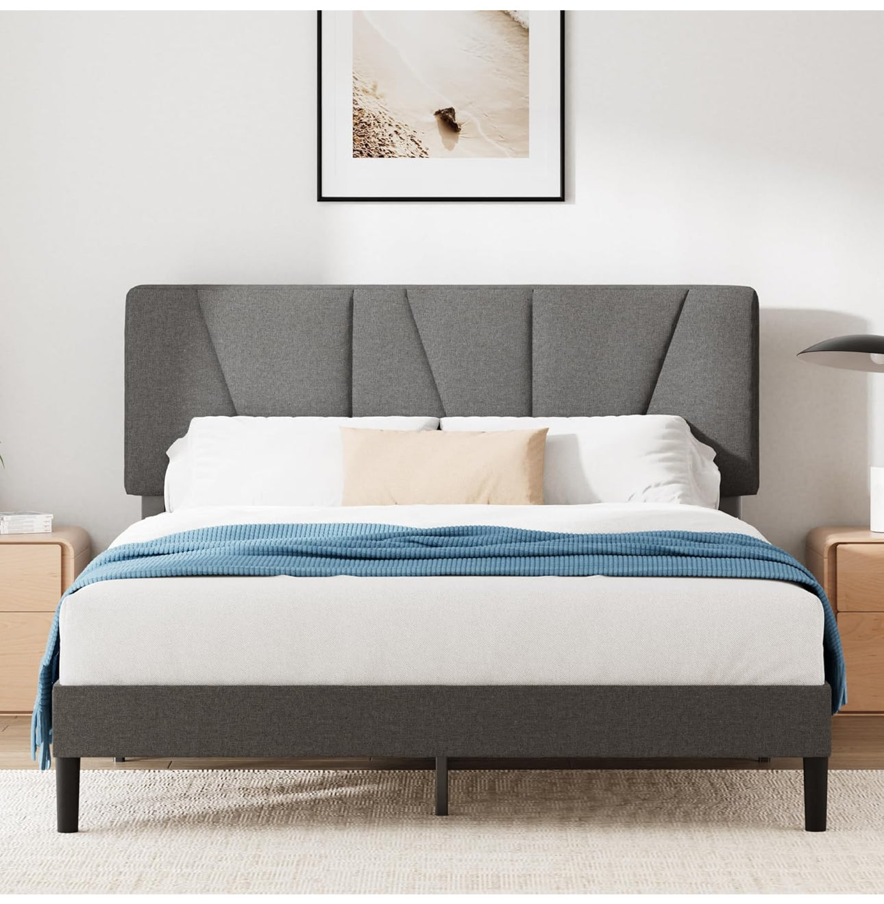 Double Bed Frame – Bed 135 x 190 cm – 30cm Height – Upholstered platform