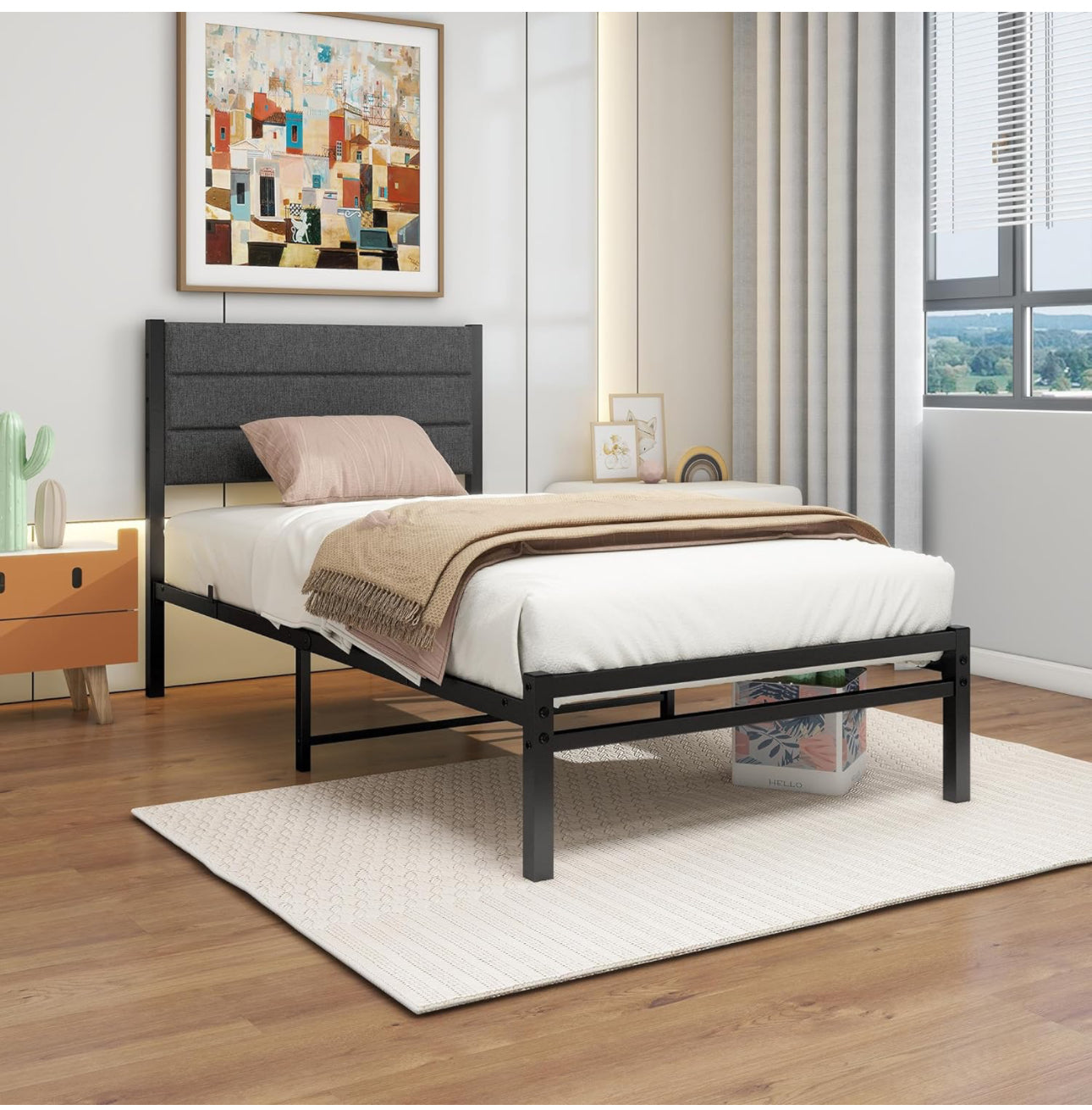 Single Bed Frame Upholstered