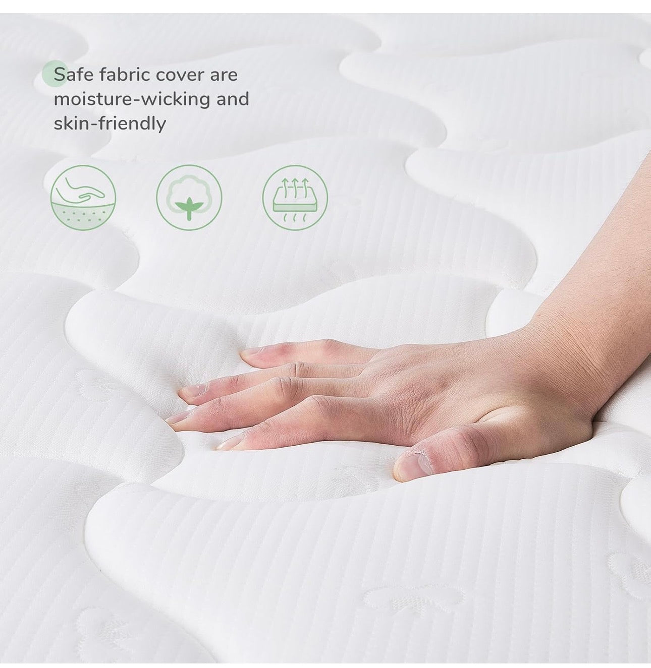 Double Mattresses, 8 Inch Pocket Sprung Mattresses with Breathable CertiPUR-US Foam and Skin-friendly OEKO-TEX Fabric, Medium Firm 4FT6 Mattress 135x190x20cm
