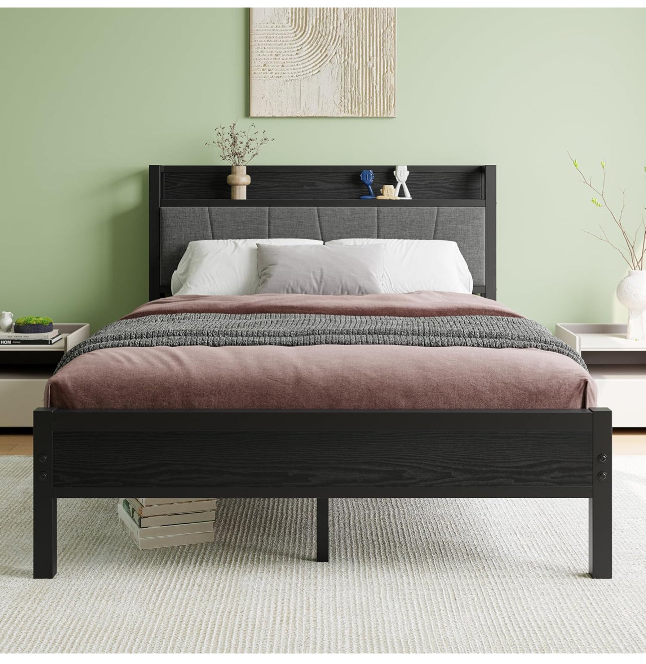 Double Bed Frames with Wooden Storage