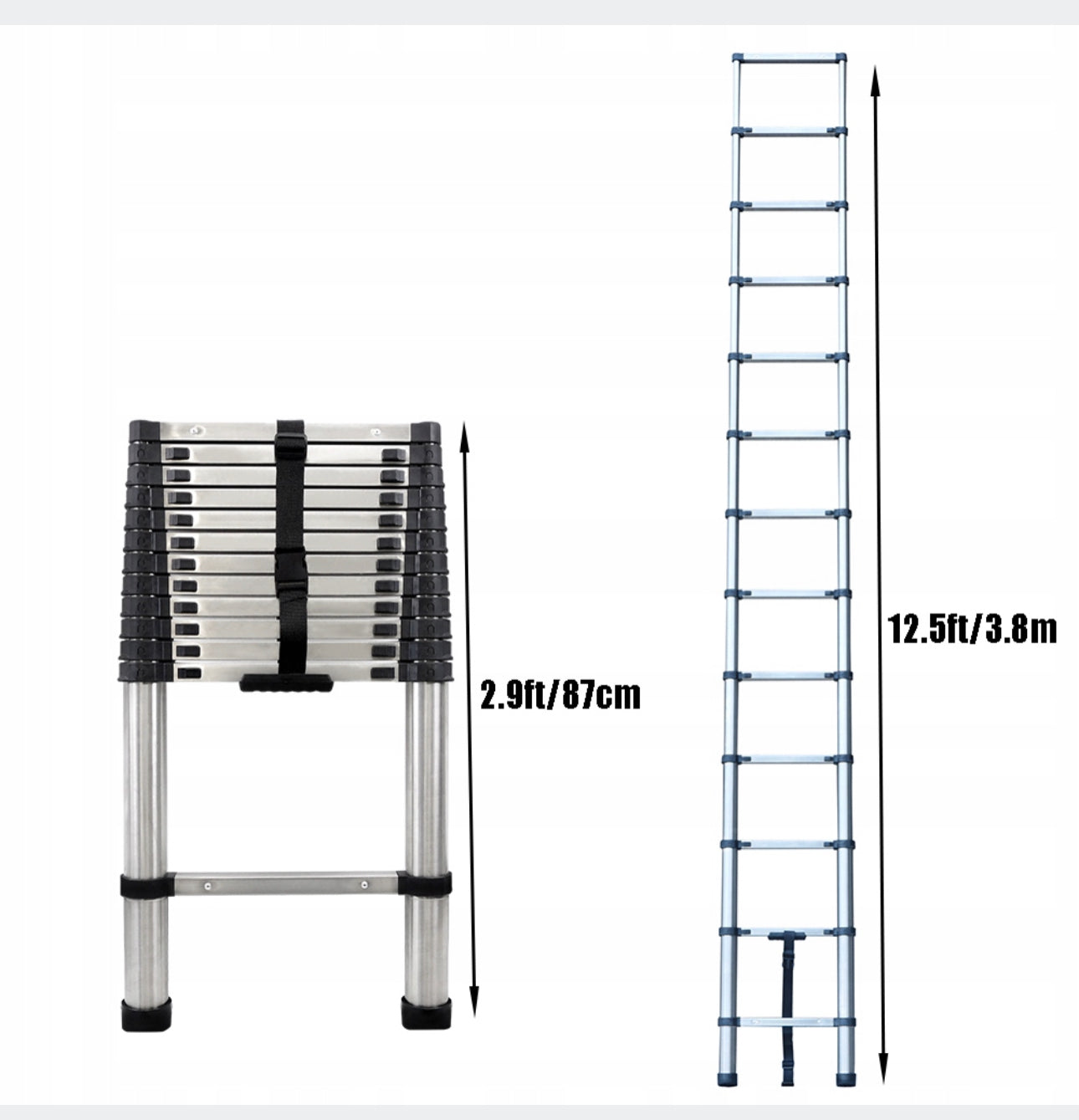 Ladder 3,8 m aluminum up to 150 kg