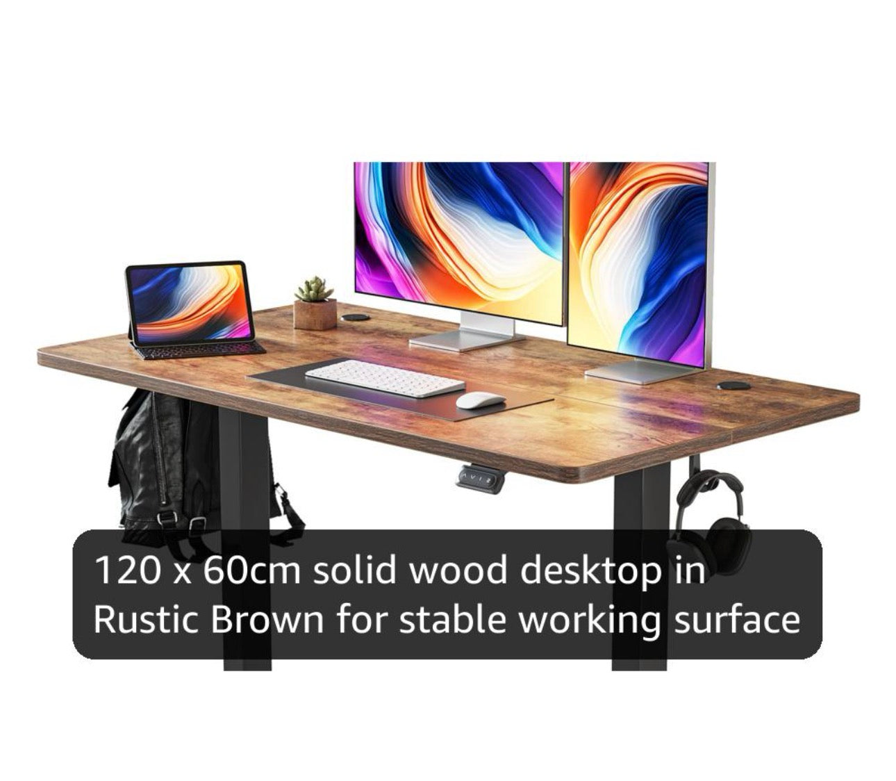 Electric Standing Desk Height Adjustable For Gaming and Computer, 120 x 60cm