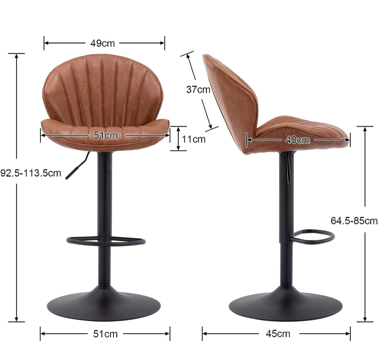 Set of 2 Breakfast Bar Chairs