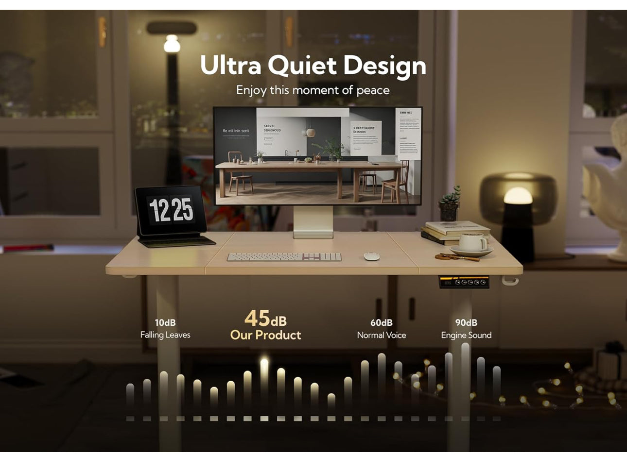 Electric Standing Desk, Adjustable Height Stand up Desk, 160x60 cm