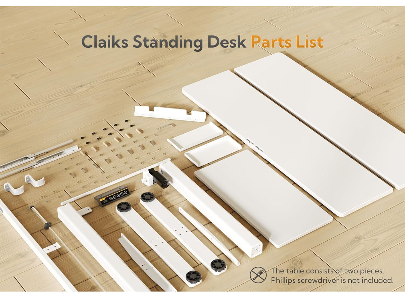 Electric Standing Desk with Keyboard Tray, 140x60