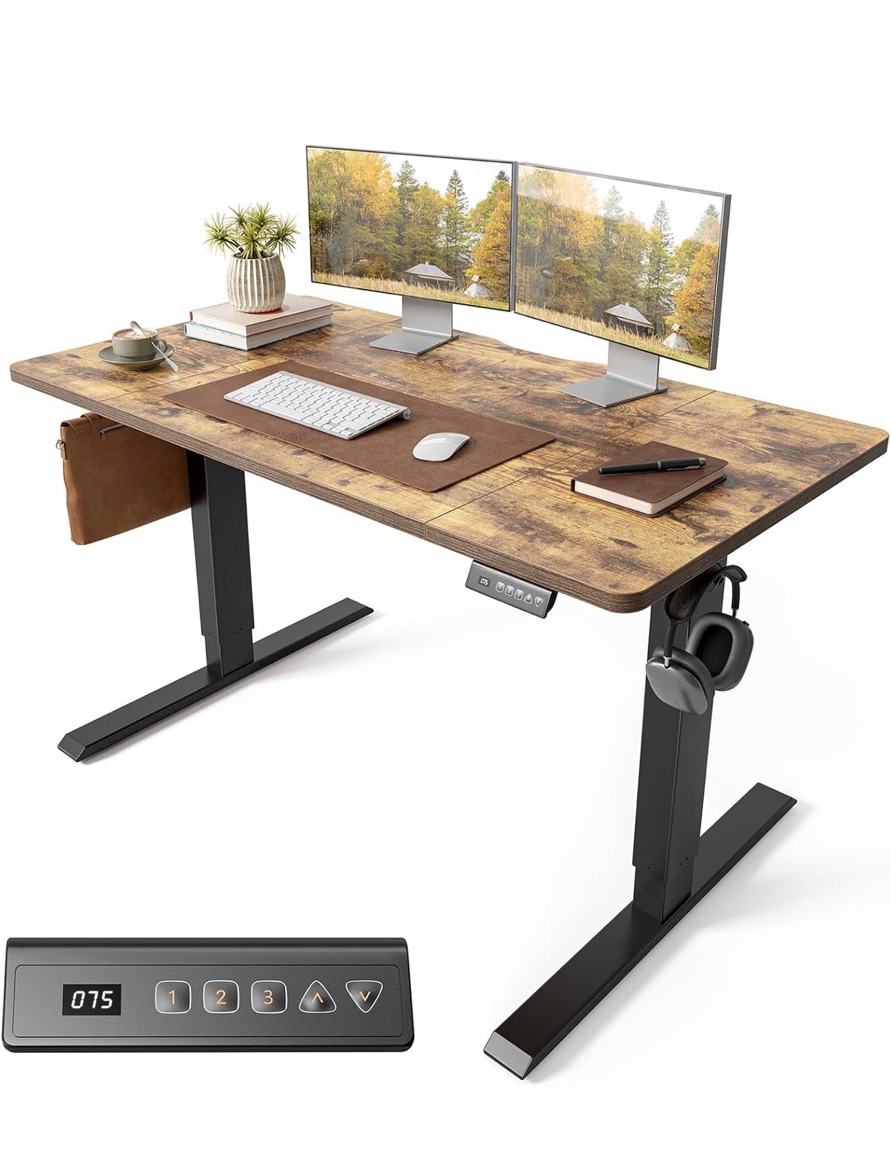 Electric Standing Desk Height Adjustable For Gaming and Computer, 120 x 60cm