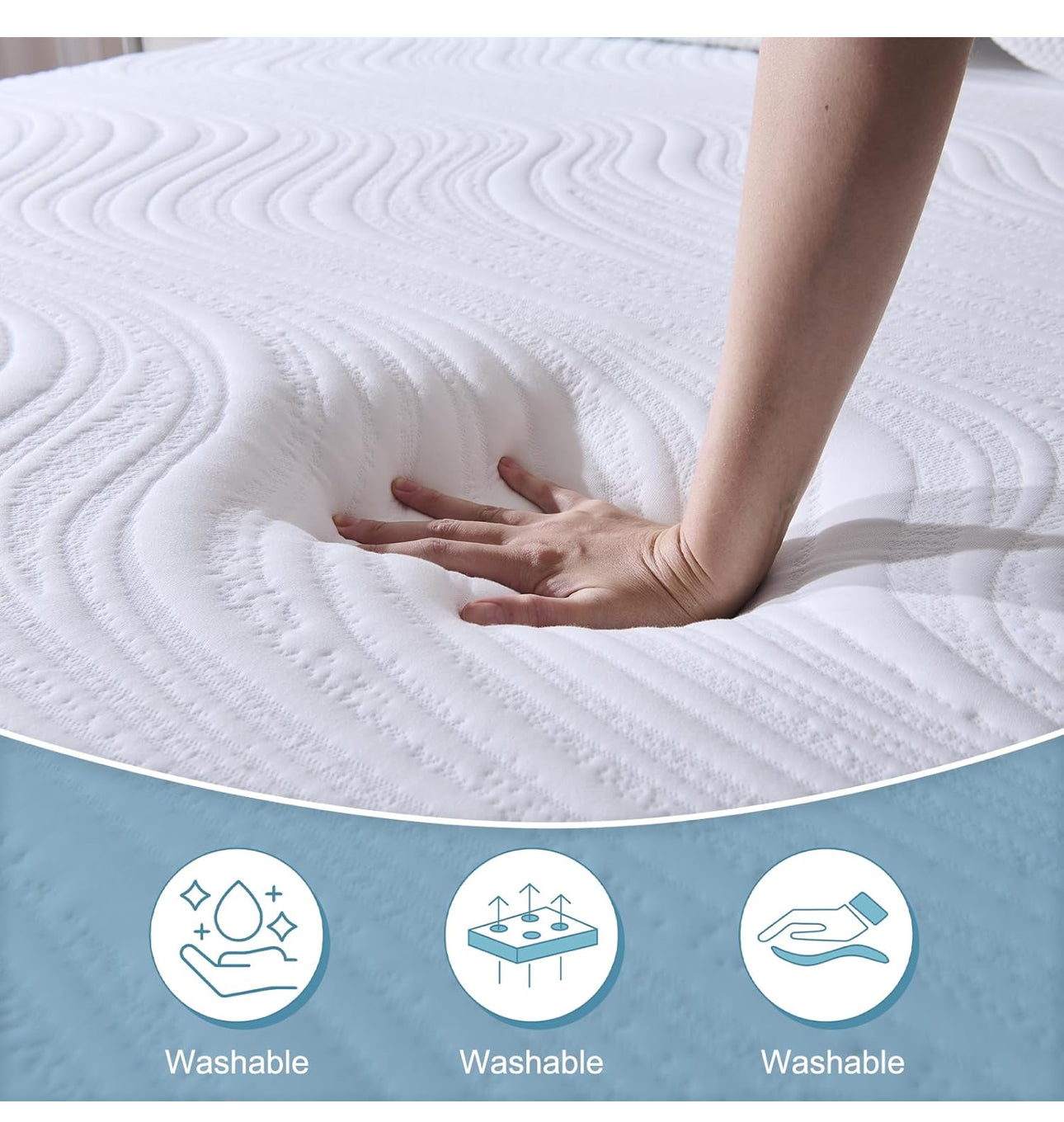 Super King Mattress (180x200x20cm) – 20cm Medium Firm Memory Foam Mattress with Carved Knitted Cover for Pressure & Back Pain Relief