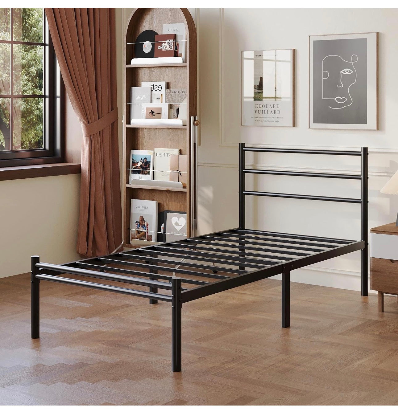 Single Bed Frame with Headboard and Footboard
3ft Metal Platform Bed Frame, 36 cm High, Modern Style, Under Bed Storage, Noise Free, Easy Assembly, Black