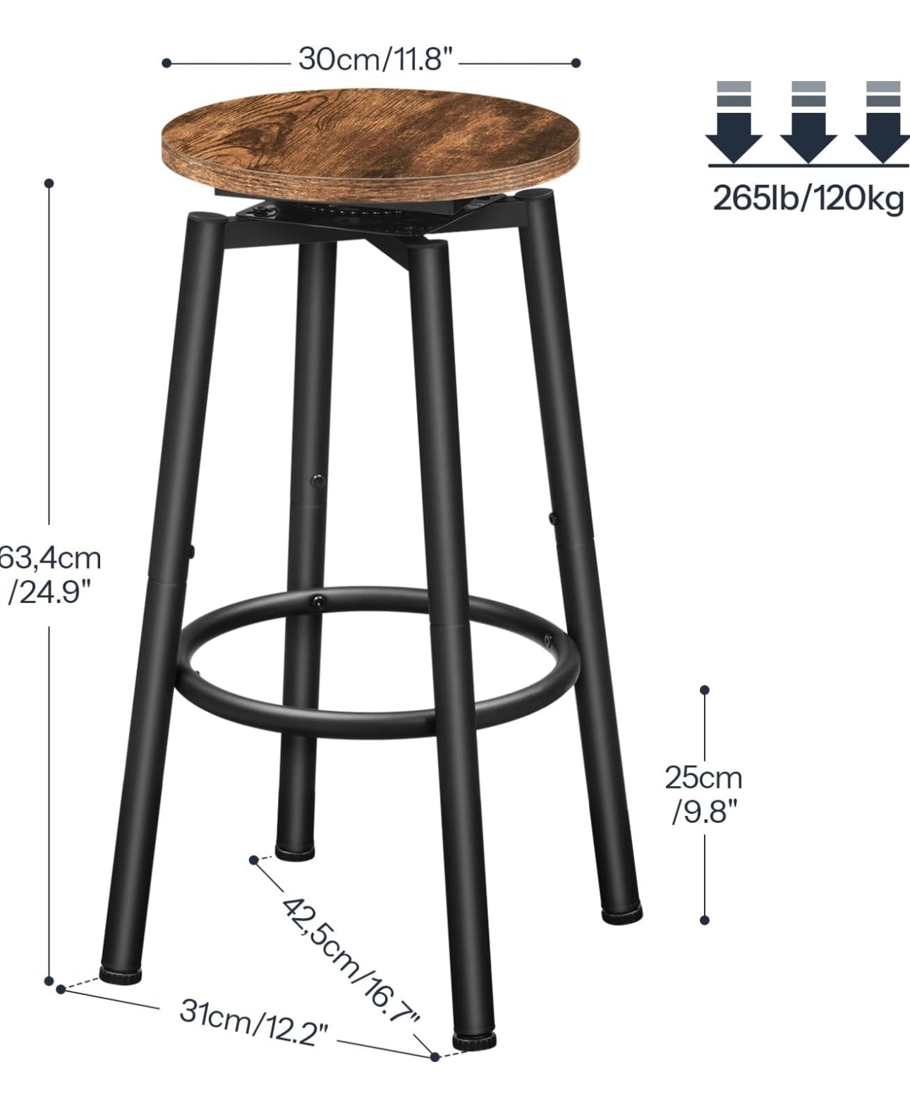 Swivel Bar Stools Set of 4