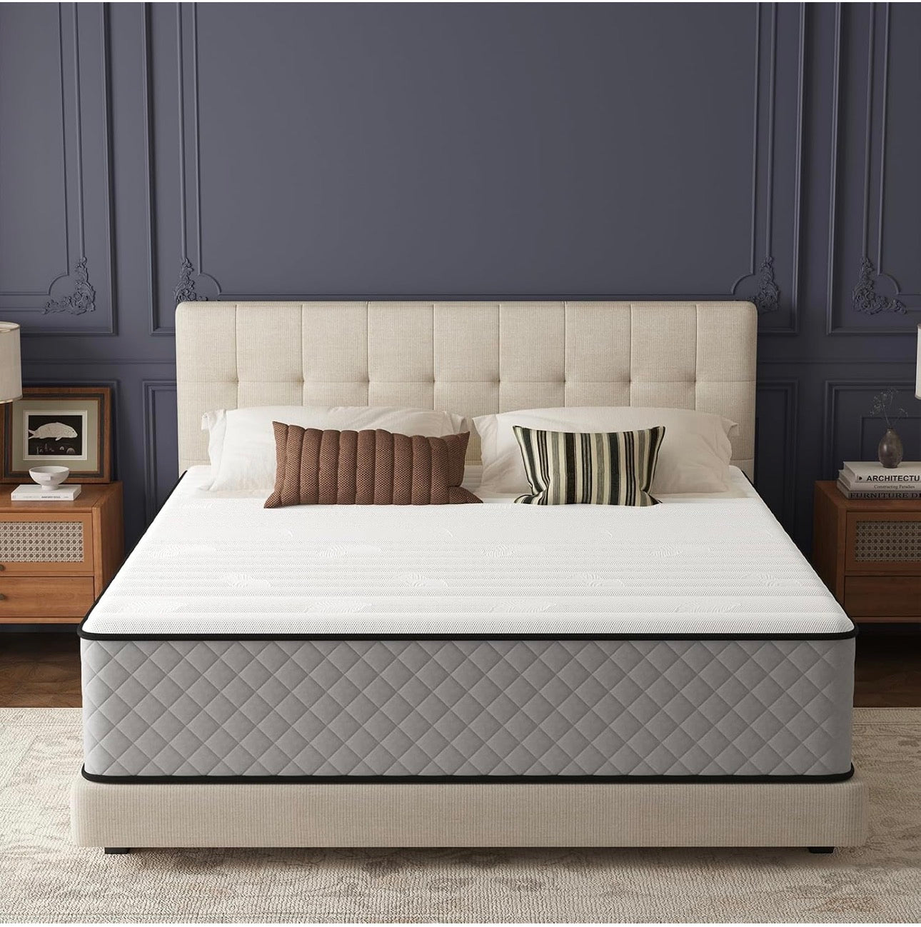 Hybrid King Size Mattresses 5FT 25cm Medium Firm Pocket Sprung 7-Zone OEKO-TEX Certified – Motion Isolation & Pressure Relief for Back Pain – 150x200cm