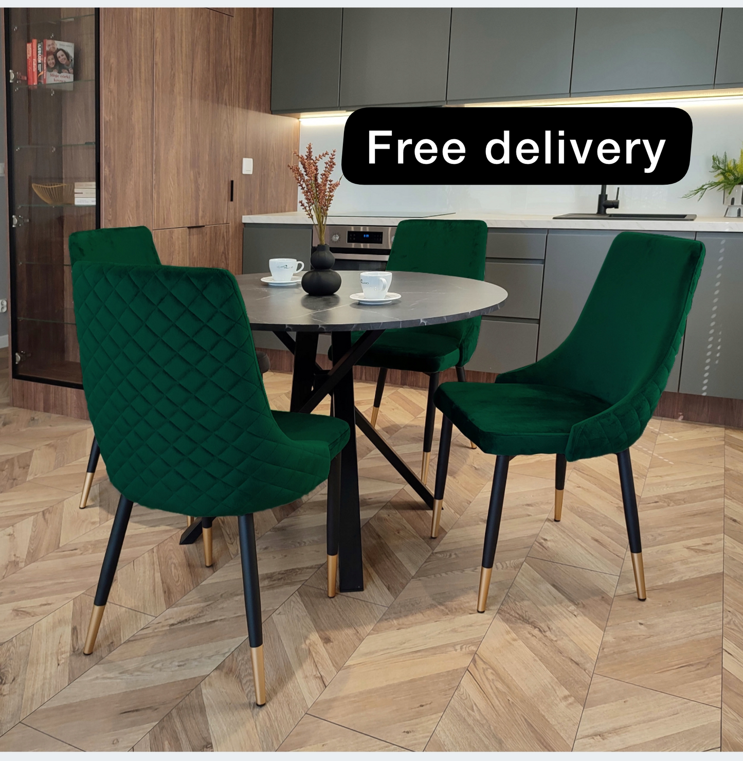 Chairs Set of 4 Green