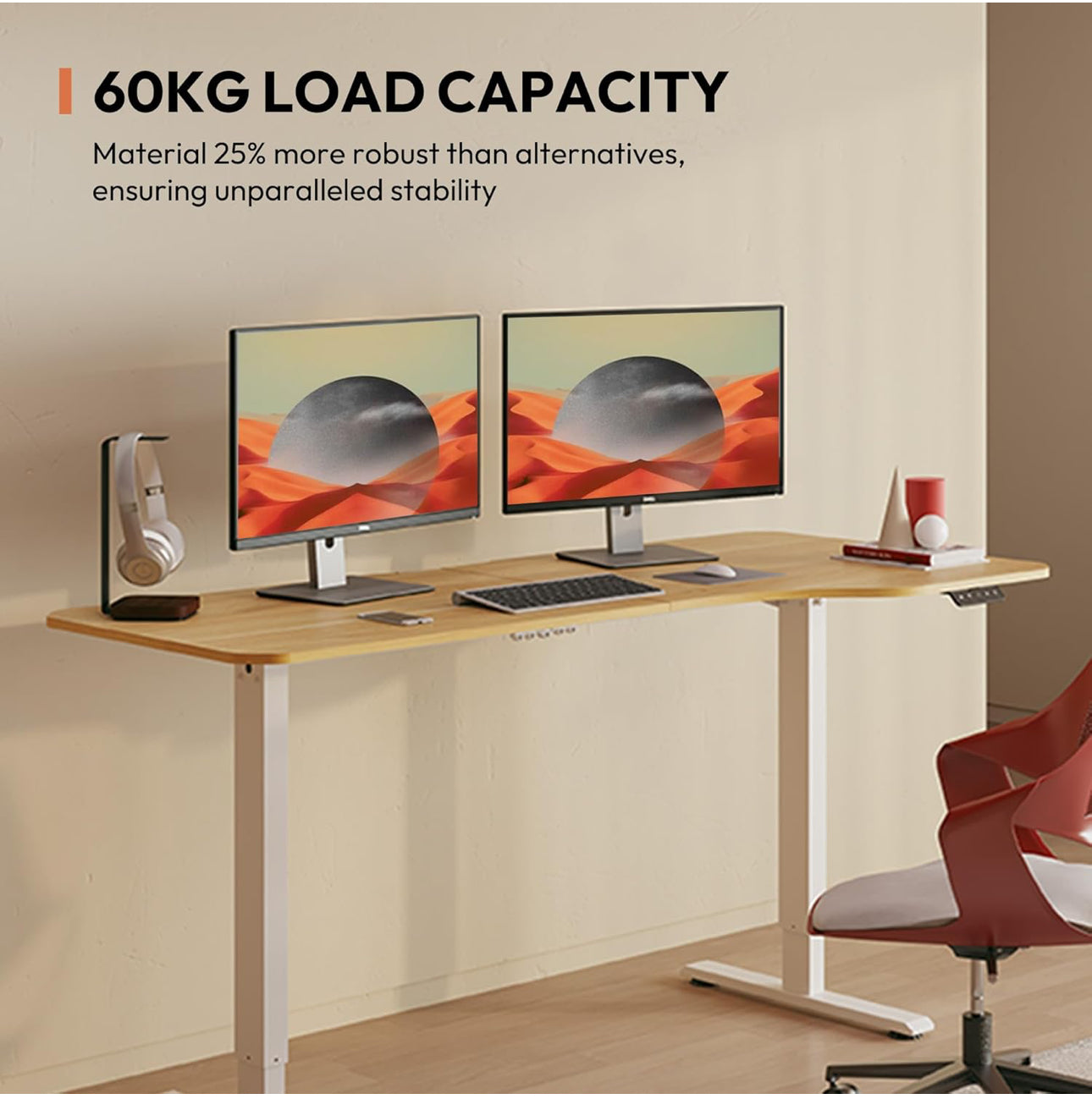 160 × 75 Electric Standing Desk Height Adjustable