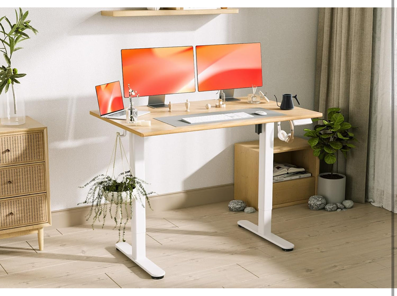 Solid Wood Electric Standing Desk