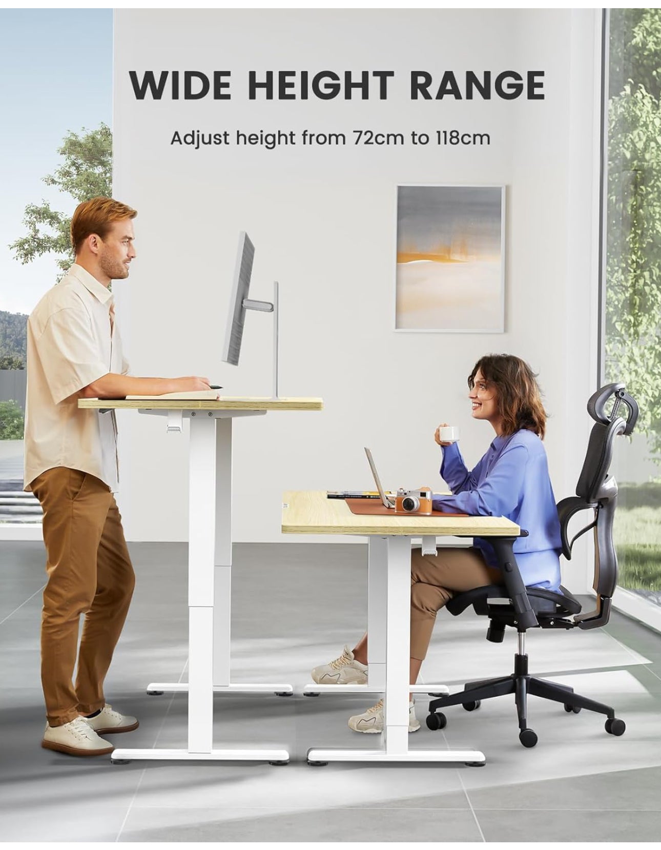 Electric Standing Desk Height Adjustable 100 x 60cm