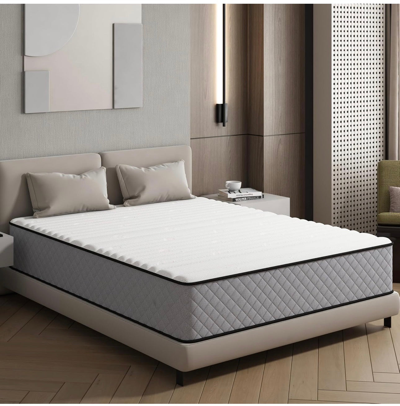 Hybrid King Size Mattresses 5FT 25cm Medium Firm Pocket Sprung 7-Zone OEKO-TEX Certified – Motion Isolation & Pressure Relief for Back Pain – 150x200cm